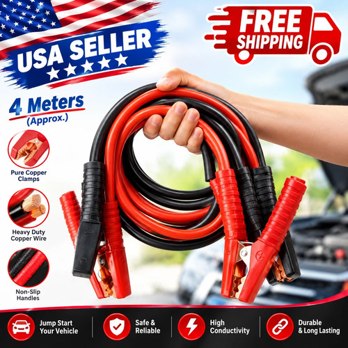 Car battery jumper cables - car,